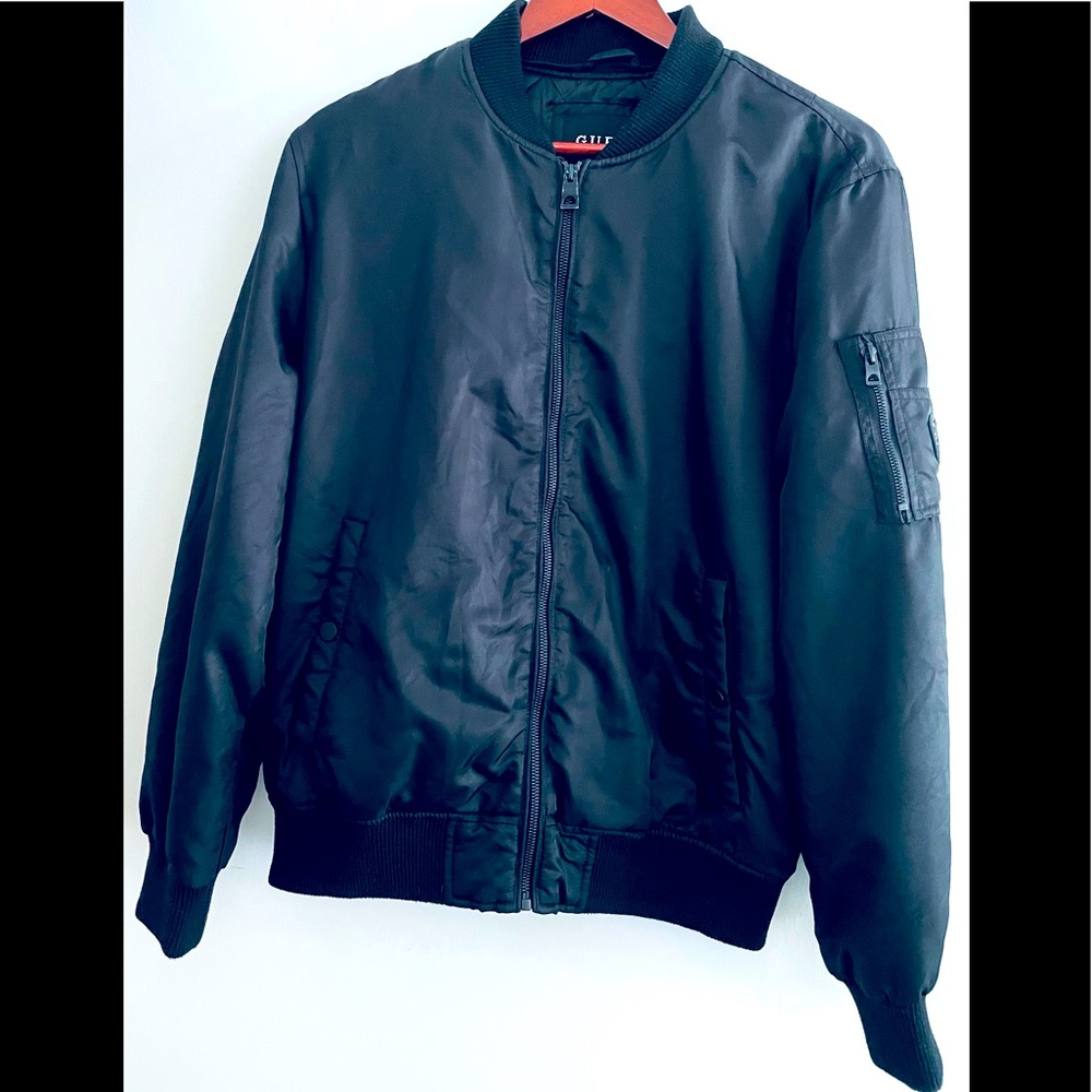 Guess Men's Black Water-resistant Bomber Coat Jacket Size S